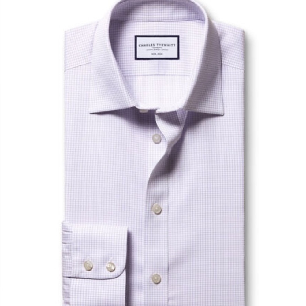 Charles Tyrwhitt Men's light purple check Dress Shirt